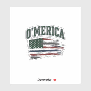 Sticker O’Merica Vintage Maillot Drapeau en détresse Créat