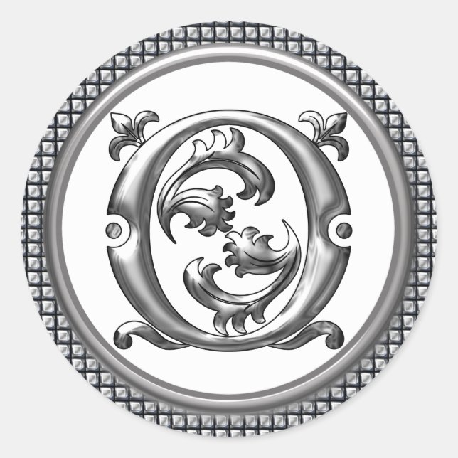 Sticker O rond initial en argent (Devant)
