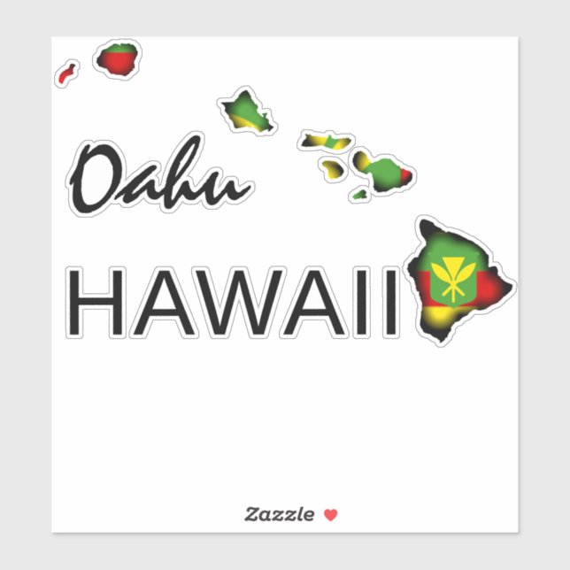 STICKER OAHU - KANAKA MAOLI HAWAII ÎLES NOIRES (Feuille)