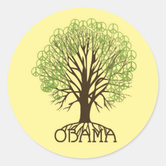 Sticker Obama Peace Tree