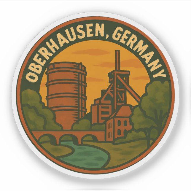 Sticker Oberhausen Allemagne Art Industriel (Devant)