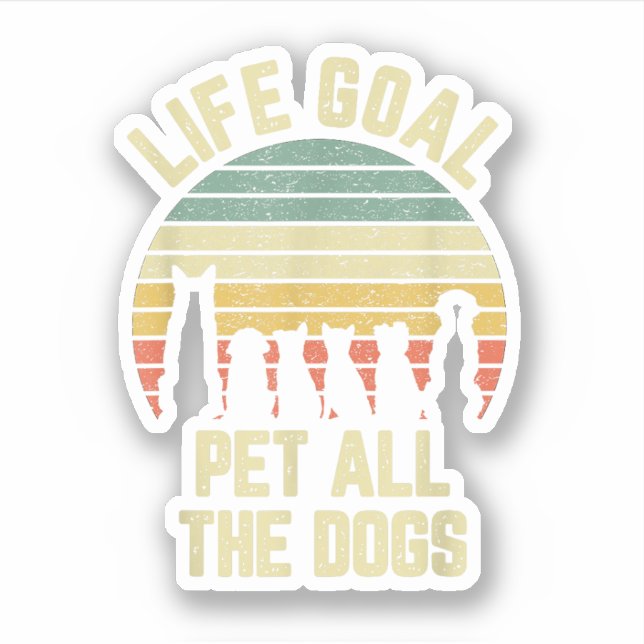 Sticker Objectif de vie Caresser tous les chiens Amoureux  (Devant)