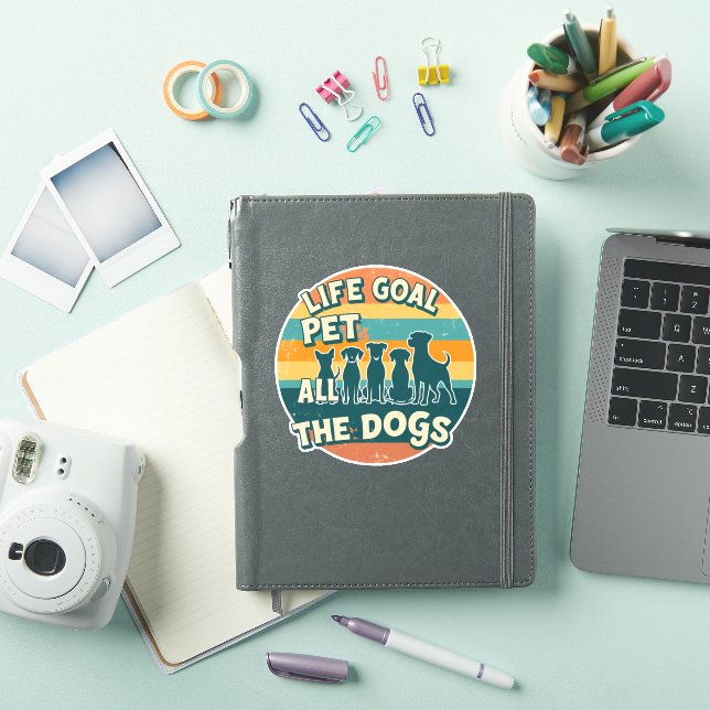 Sticker Objectif de vie caresser tous les chiens Copie (Couverture iPad)