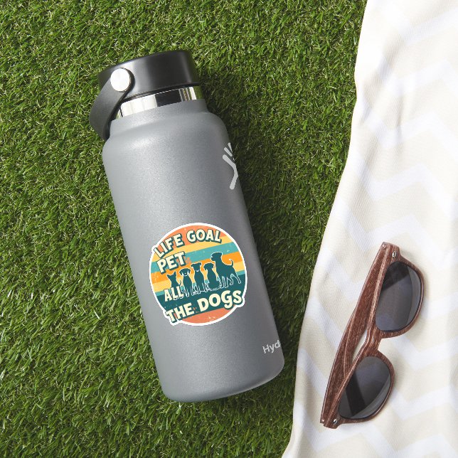 Sticker Objectif de vie caresser tous les chiens Copie (HydroFlask Insitu)