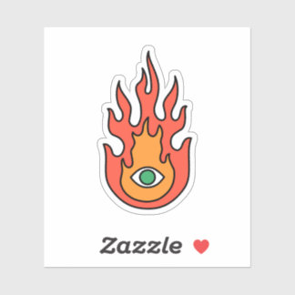 Sticker OBUHLISK Green Protection Evil Eye Fire