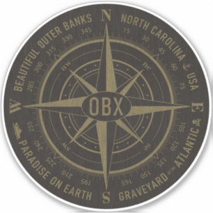 Sticker OBX Compass Banques extérieures Vintage Gold Black