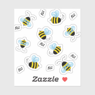 Sticker Occupé Buzzing Bees Honeybee 14 Piece Set