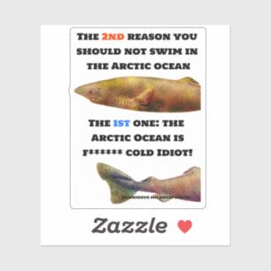 Sticker Océan Arctique dangereux - Requin du Groenland