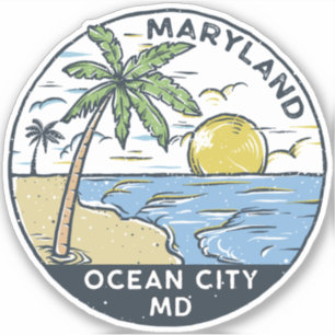 Sticker Ocean City Maryland Vintage