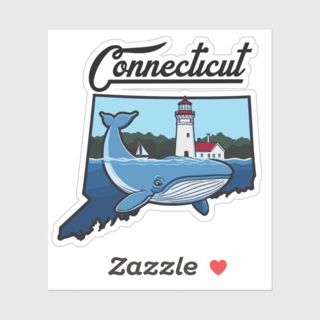 Sticker Océan du Connecticut (Feuille)