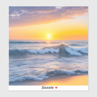 Sticker Ocean Waves et Beach Shore au coucher du soleil