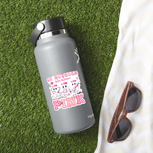 Sticker Octobre Porter Pink Boo Infirmière Halloween Costu (HydroFlask Insitu)