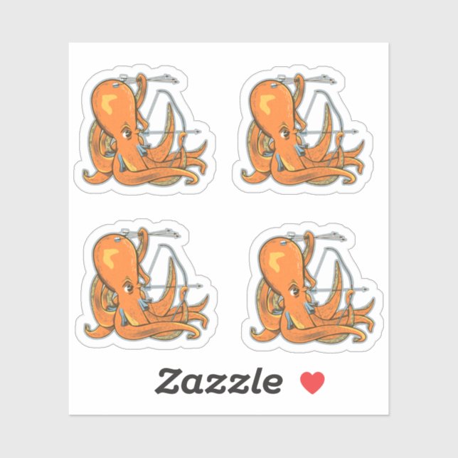 Sticker Octopus Archery (Feuille)