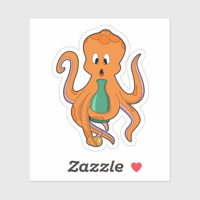 Sticker Octopus avec bouteille.PNG (Feuille)