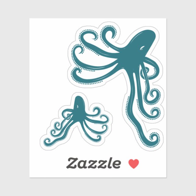 Sticker Octopus Deep Sea, Ocean Creator, Octopi (Feuille)