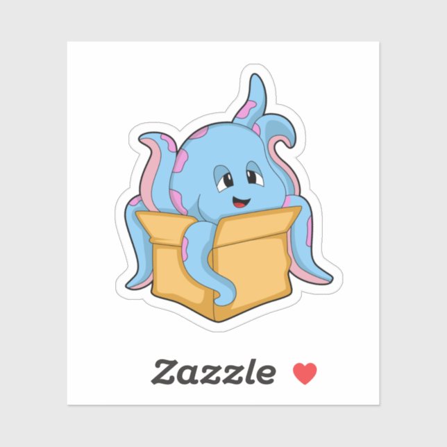 Sticker Octopus with Packet. (Feuille)