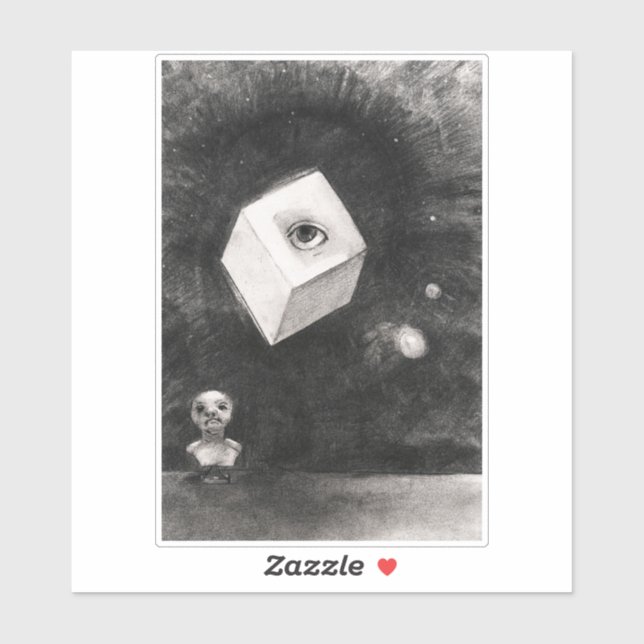 Sticker Odilon Redon, Le cube, 1880  (Feuille)