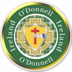 Sticker O'Donnell Irish Shield/Celtic Cross Personnalisé