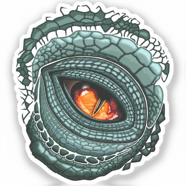 Sticker Œil de prédateur reptile primal (Recto)