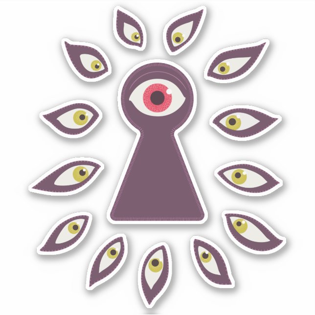 Sticker Oeil d'espionnage paranoïaque (Devant)