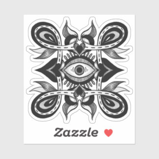 Sticker Oeil ornemental - Style de tatouage botanique Weir