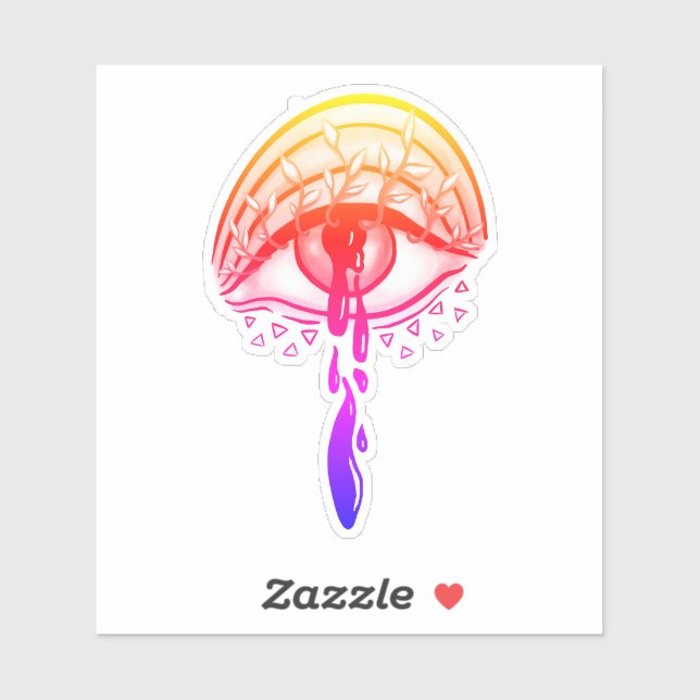 Sticker Oeil psychédélique Pastel Goth Esthétique (Feuille)