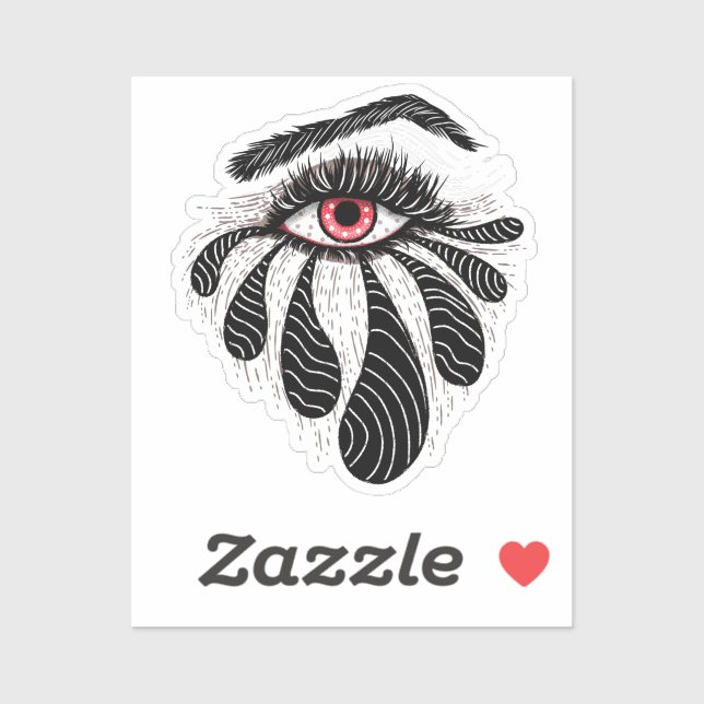 Sticker Oeil tatouage art gothique (Feuille)