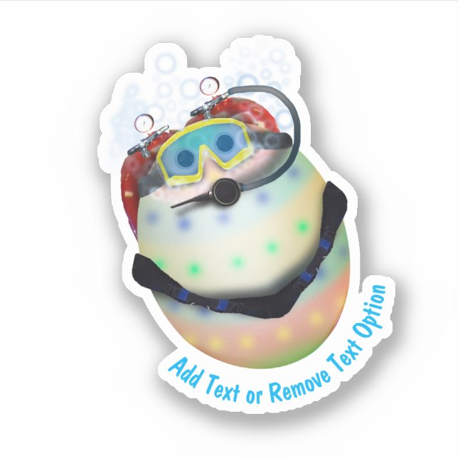 Sticker Œuf de Pâques Plongée sous-marine (Devant)