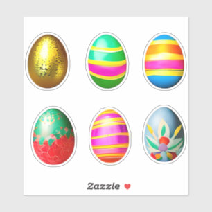 Sticker Oeufs de Pâques colorés