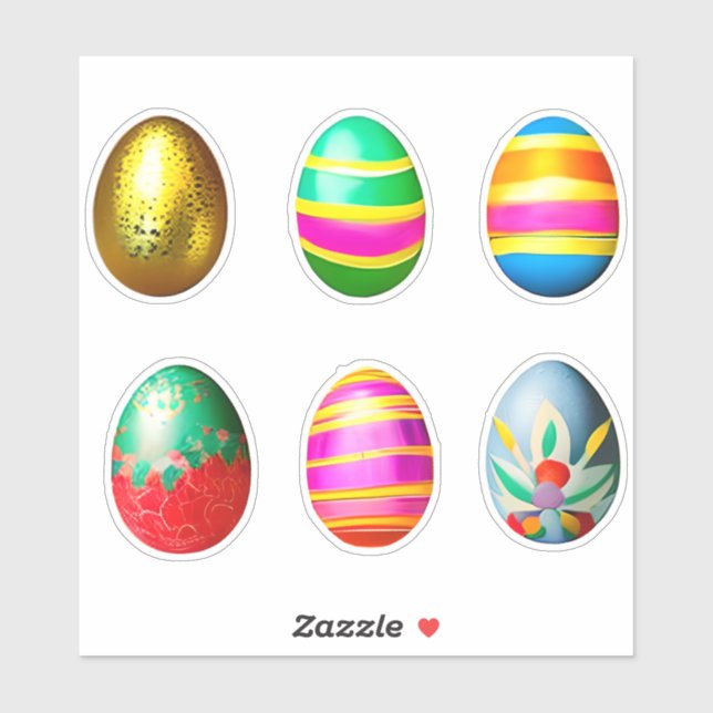 Sticker Oeufs de Pâques colorés (Feuille)