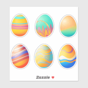 Sticker Oeufs de Pâques Pastel Swirl