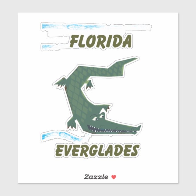 Sticker Œuvre d'art de vacances de l'alligator des Evergla (Feuille)