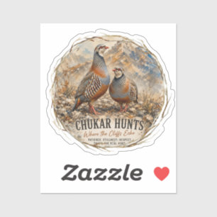 Sticker Œuvre d'art représentant un couple de perdrix chou