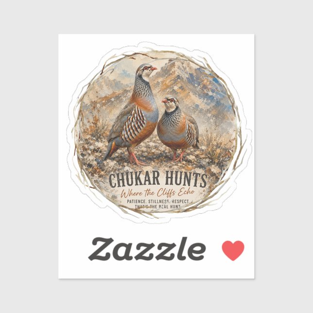 Sticker Œuvre d'art représentant un couple de perdrix chou (Feuille)