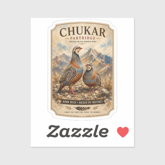Sticker Œuvre d'art représentant un couple de perdrix chuk (Feuille)