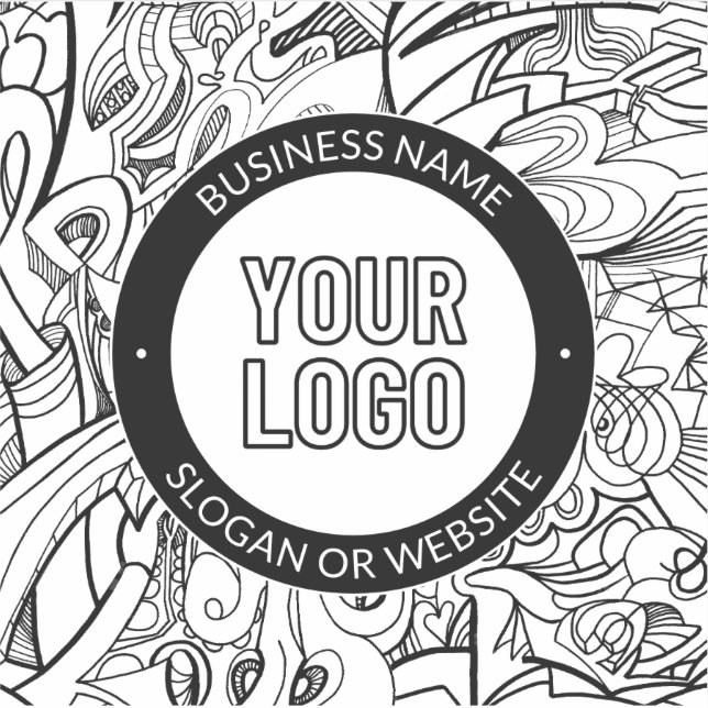 Sticker OEuvre de ligne moderne et votre logo avec texte m (Devant)