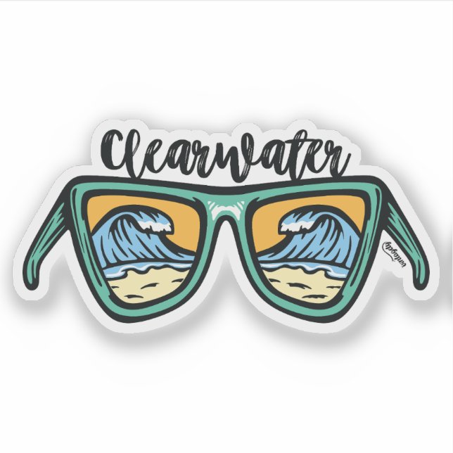 Sticker Oeuvre rétro de Clearwater Beach des deux côtés (Devant)