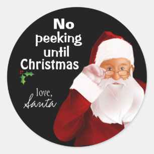 Sticker officiel père Noël "No Peeking"