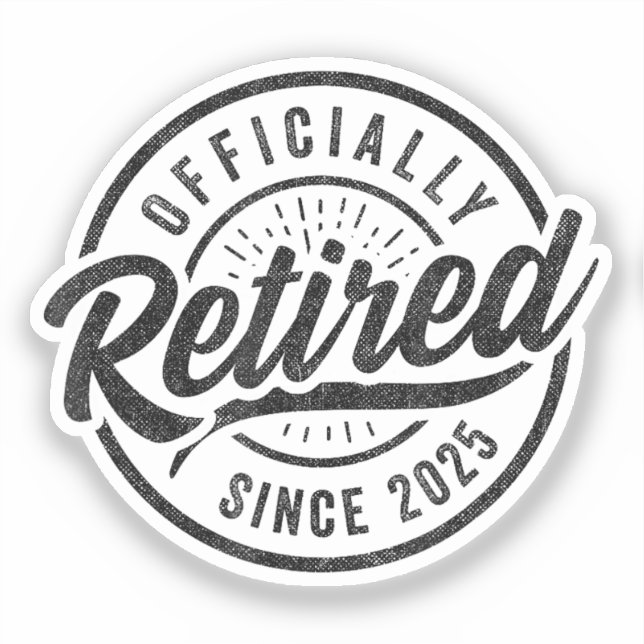 Sticker Officiellement Retraité depuis 2025 - Retraite 202 (Recto)