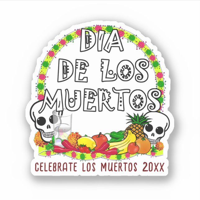 Sticker Offres Pour Dia De Los Muertos (Devant)