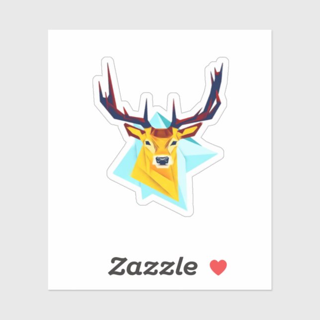 Sticker Oh Cerf Style Rustique Minimaliste  (Feuille)
