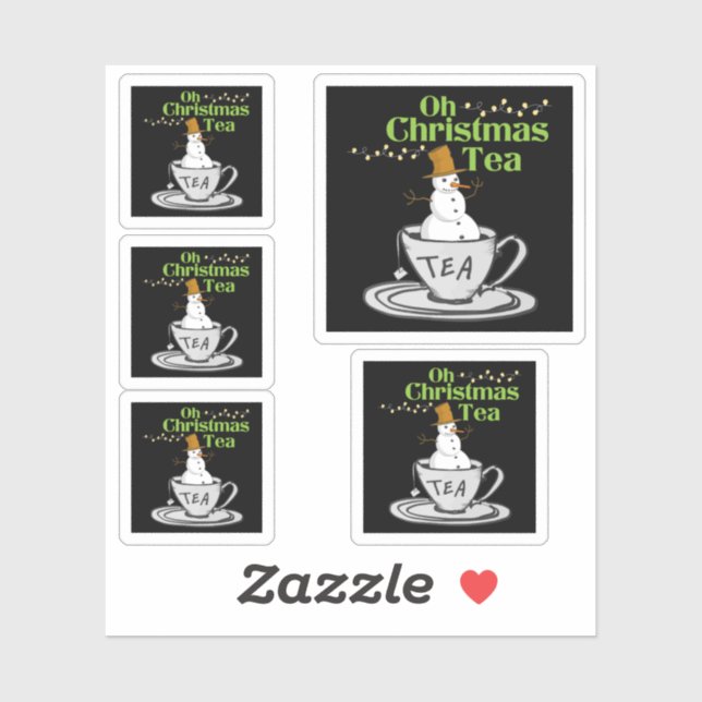 Sticker Oh Christmas Tea - Tea Lover Noël (Feuille)