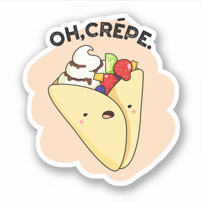 Sticker Oh Crepe amusant jeu de nourriture (Devant)