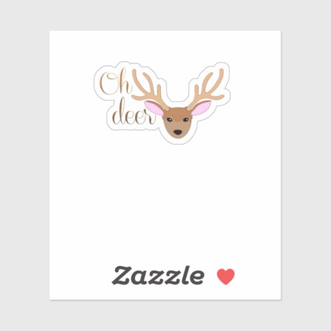 Sticker Oh Deer Artistic Style  (Feuille)