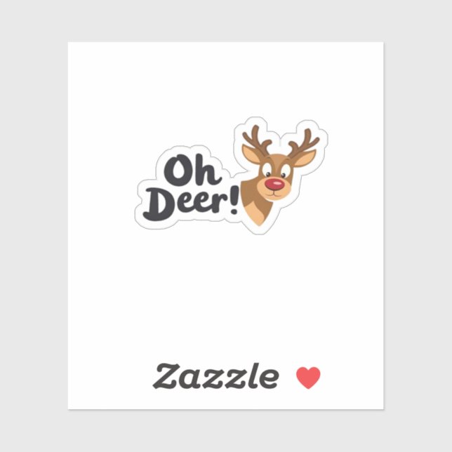 Sticker Oh Deer Clean Minimal Seeing  (Feuille)