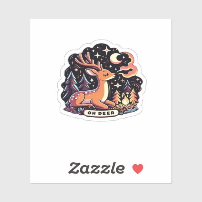Sticker Oh Deer Contemporary Graphic Vibe  (Feuille)