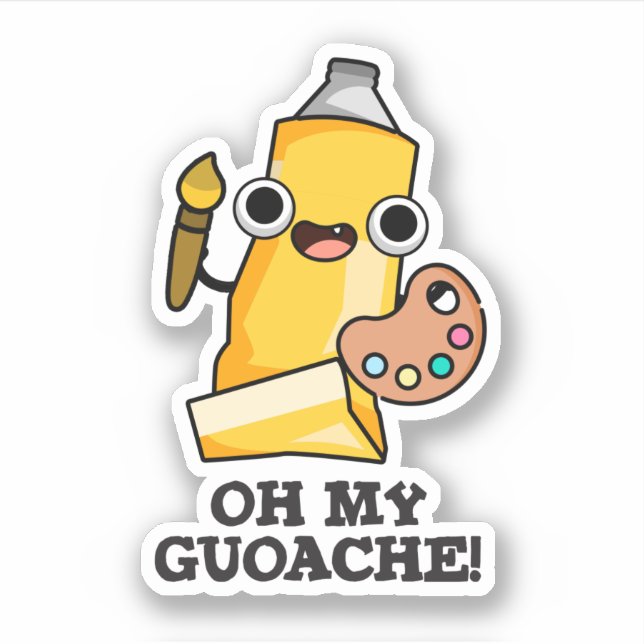 Sticker Oh My Guoache Funny Artiste Peinture Pun (Devant)