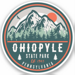 Sticker Ohiopyle State Park Penn Retro Sunset Badge