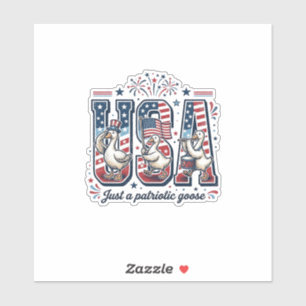 Sticker Oie Patriotique USA Vintage Quatrième Juillet Chem