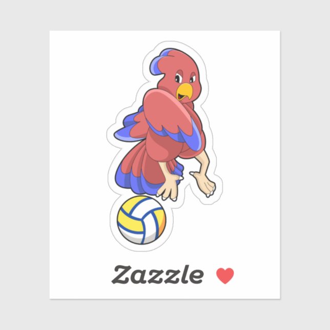 Sticker Oiseau aux sports de volley-ball (Feuille)